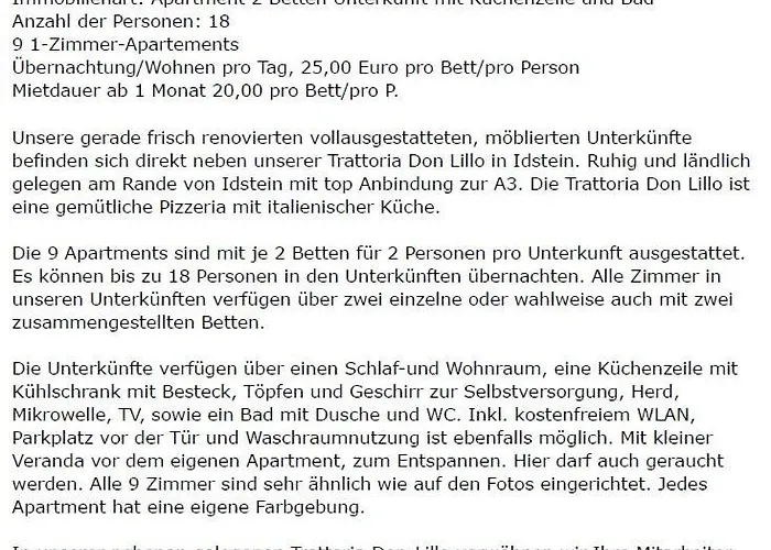 Trattoria Don Lillo Apartment *